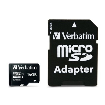 MEMORY CARD MICROSD 16GB VERBATIM PREMIUM C10 44082 CON ADATTATORE SD