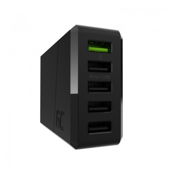 CARICABATTERIE USB PER SMARTPHONE QUICK CHARGE 3.0 52W 5 PORTE USB GREEN CELL CHARGC05